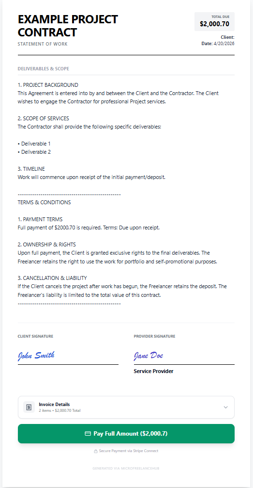 Client Payment Screen
