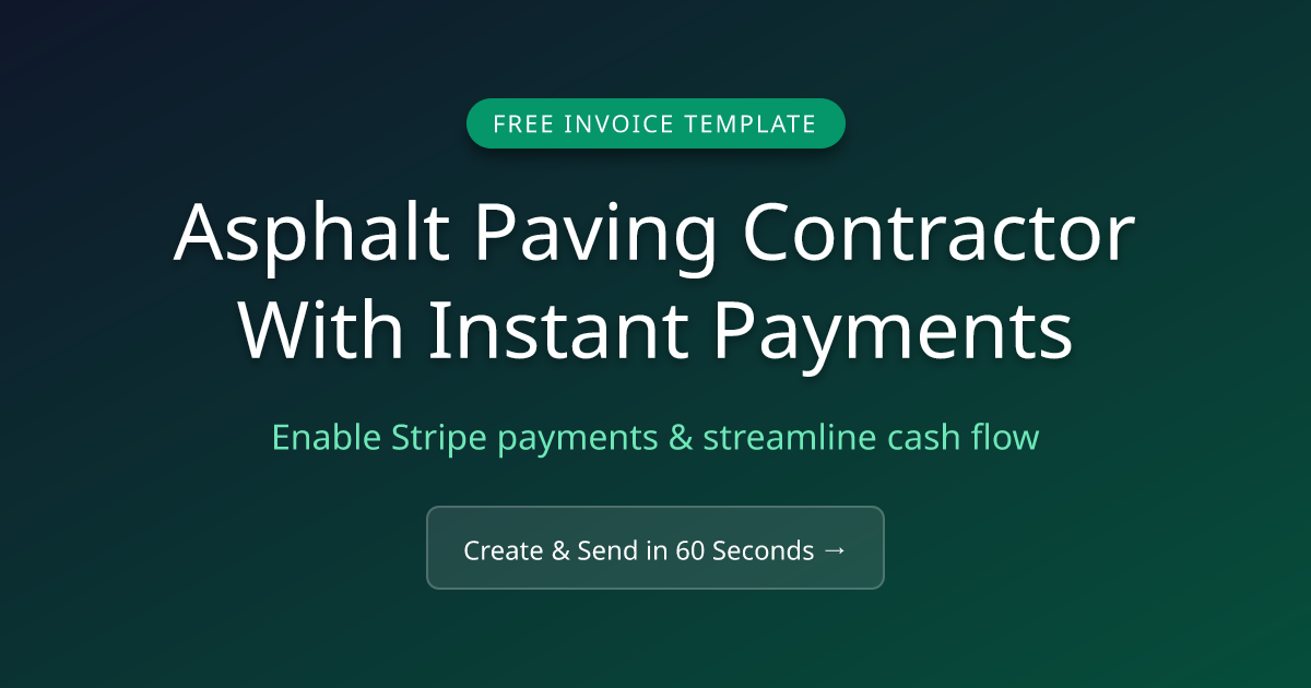 Free Asphalt Paving Contractor Invoice Template & Generator ...
