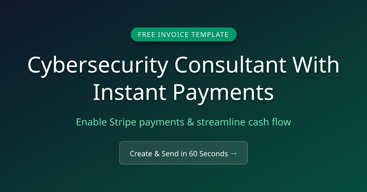 Free Cybersecurity Consultant Invoice Template (2026) | MicroFreelance