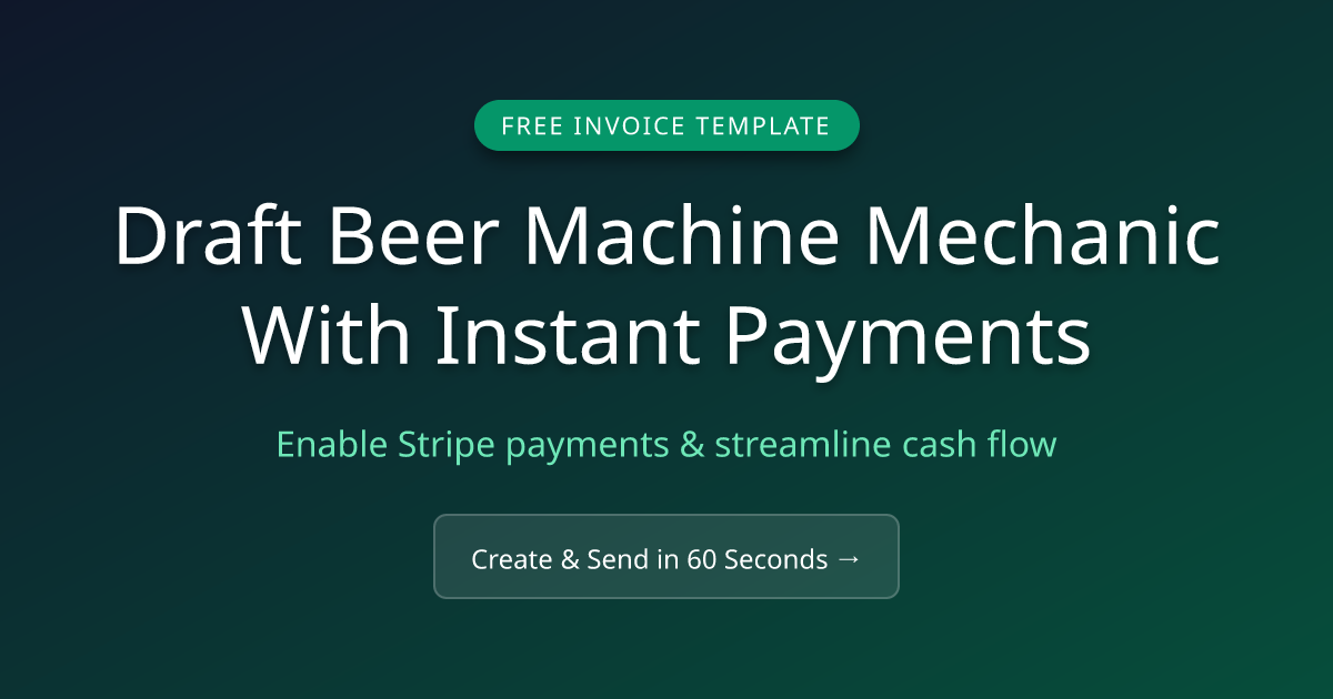 Free Draft Beer Machine Mechanic Invoice Template & Generator ...