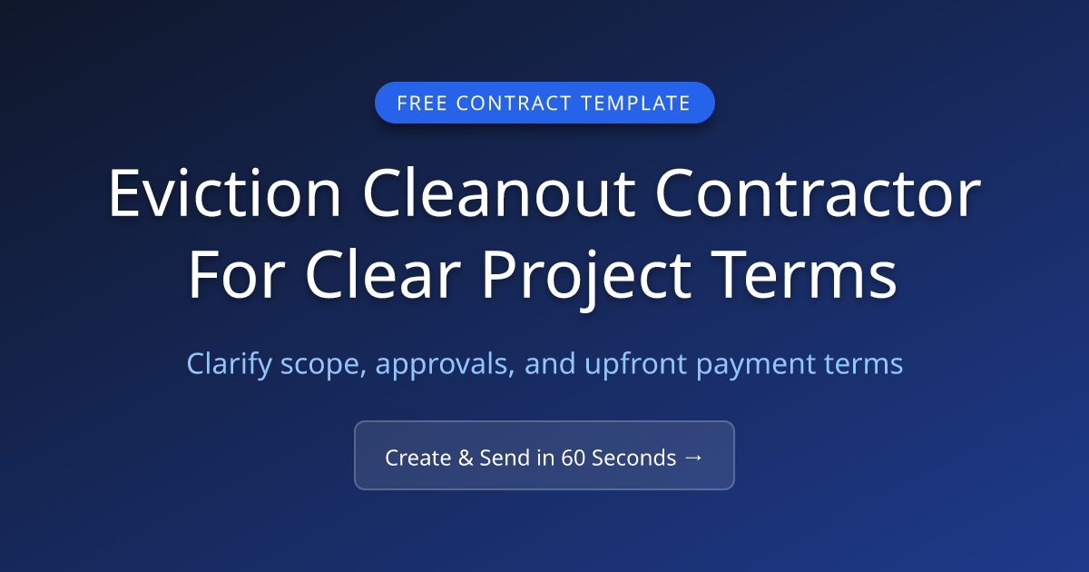 Free Eviction Cleanout Contractor Contract (2026) | MicroFreelance