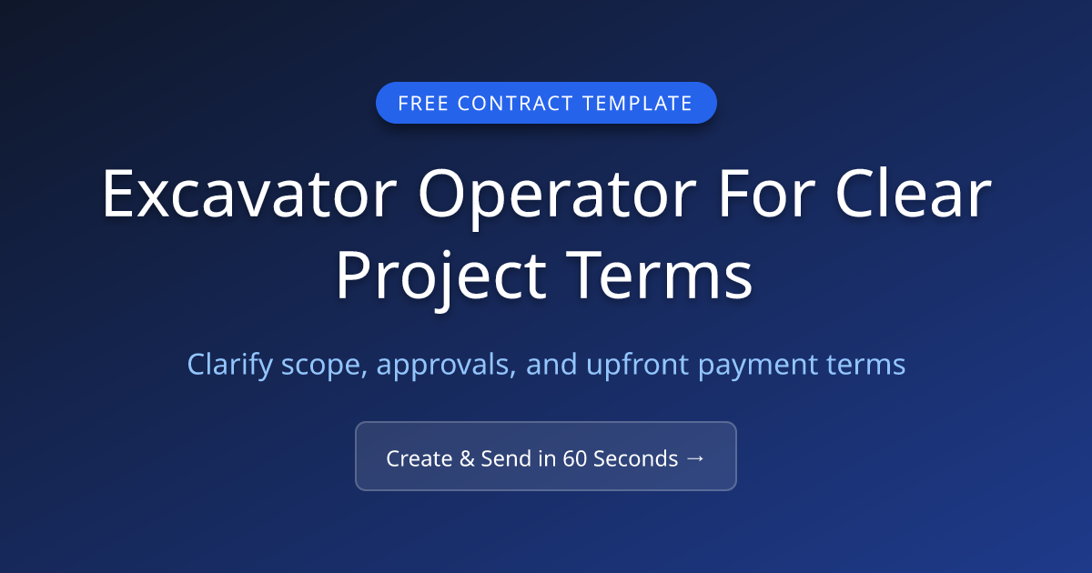 Free Excavator Operator Contract Template (2026) | MicroFreelance
