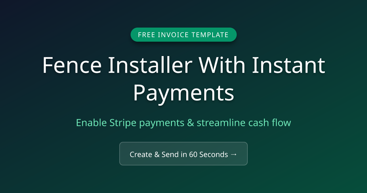 Free Fence Installer Invoice Template (2026) | MicroFreelance