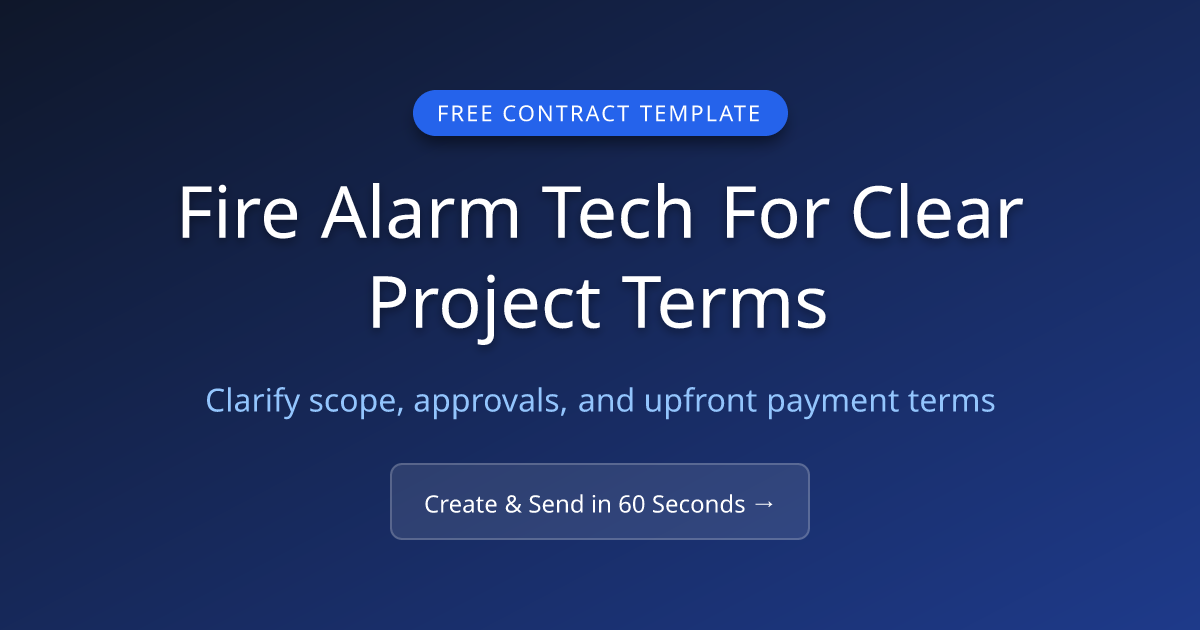 Free Fire Alarm Technician Contract Template (2026) | MicroFreelance