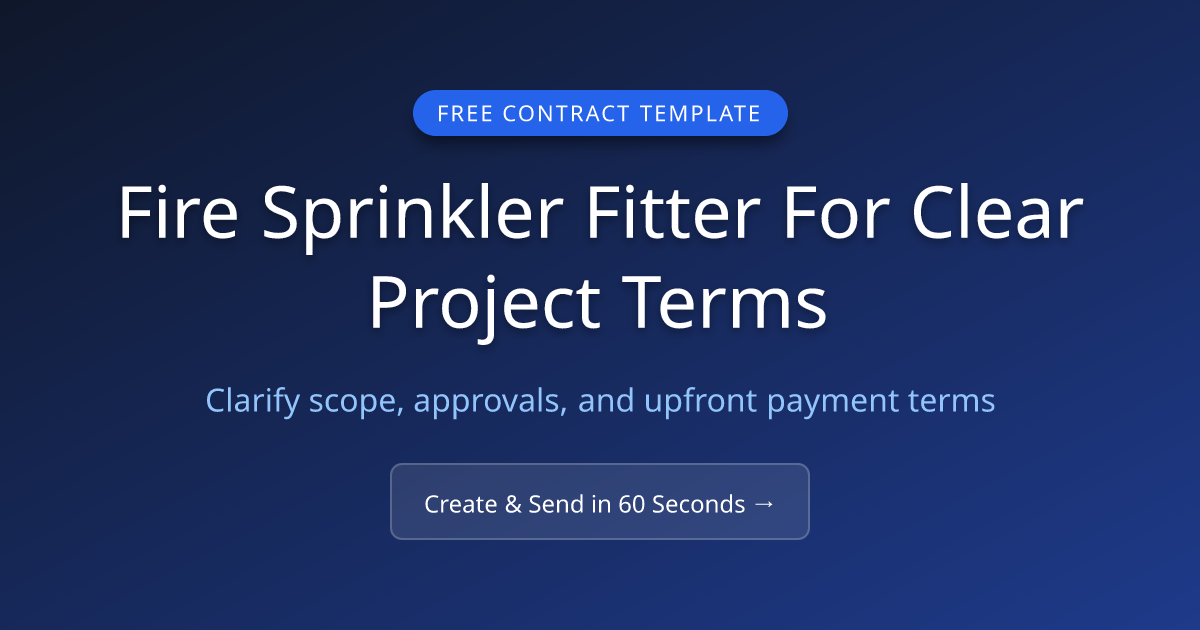 Free Fire Sprinkler Fitter Contract (2026) | MicroFreelance