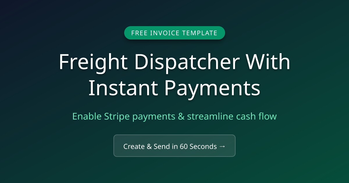 Free Freight Dispatcher Invoice Template & Generator | MicroFreelance