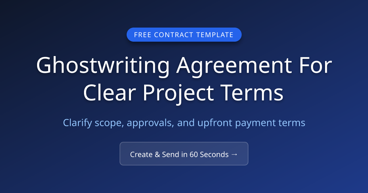 Free Ghostwriting Agreement Contract Template (2026) | MicroFreelance