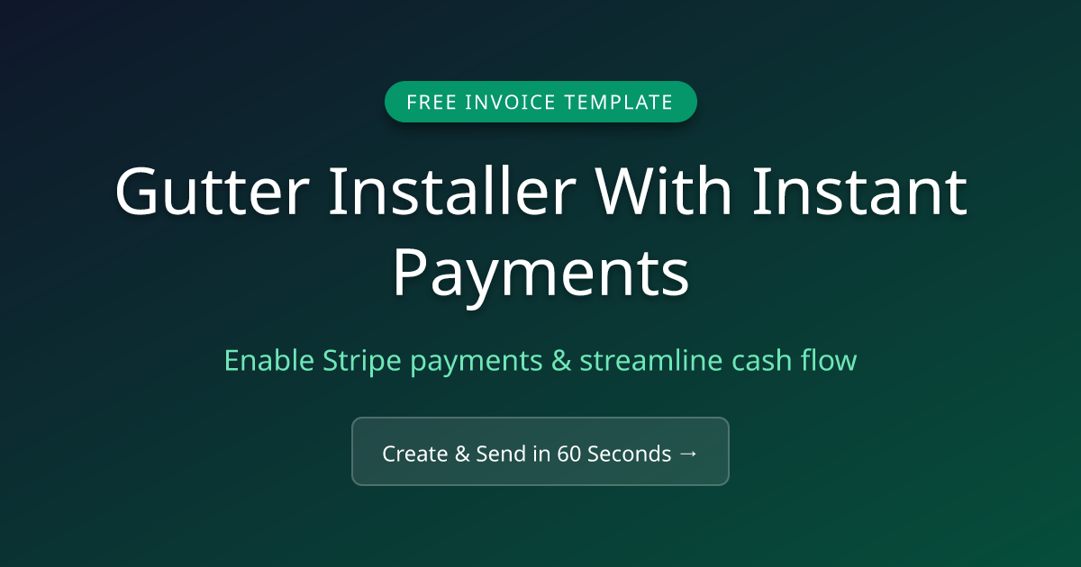 Free Gutter Installer Invoice Template (2026) | MicroFreelance