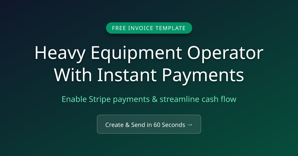 Free Heavy Equipment Operator Invoice (2026) | MicroFreelance