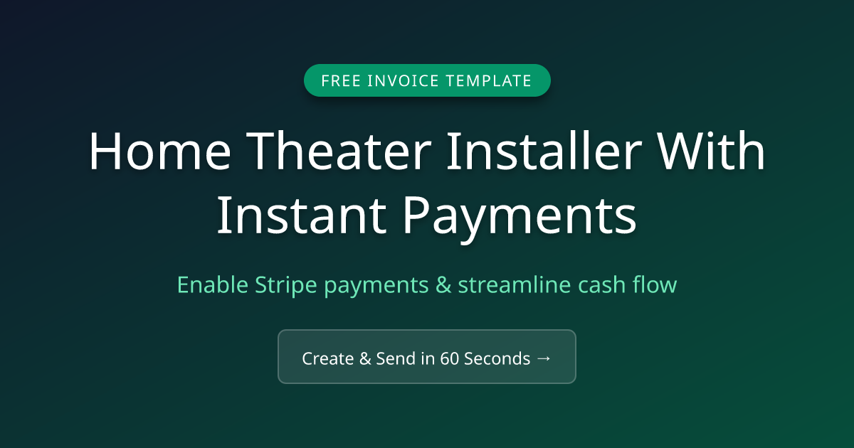 Free Home Theater Installer Invoice Template & Generator | MicroFreelance