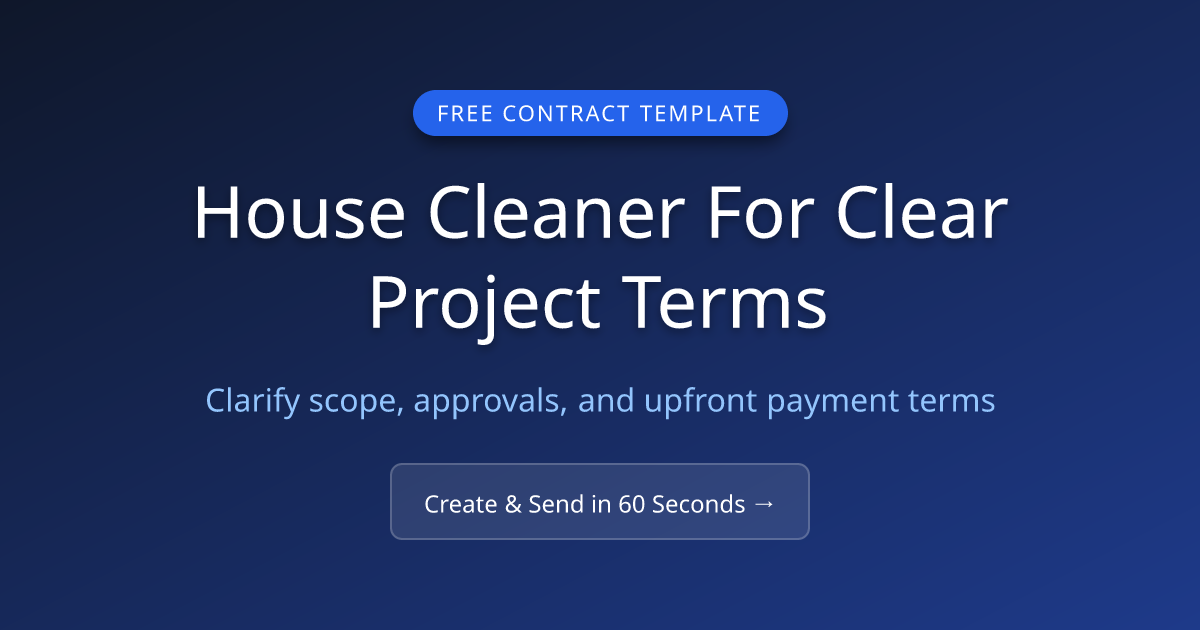 Free House Cleaner Contract (2026) | MicroFreelance
