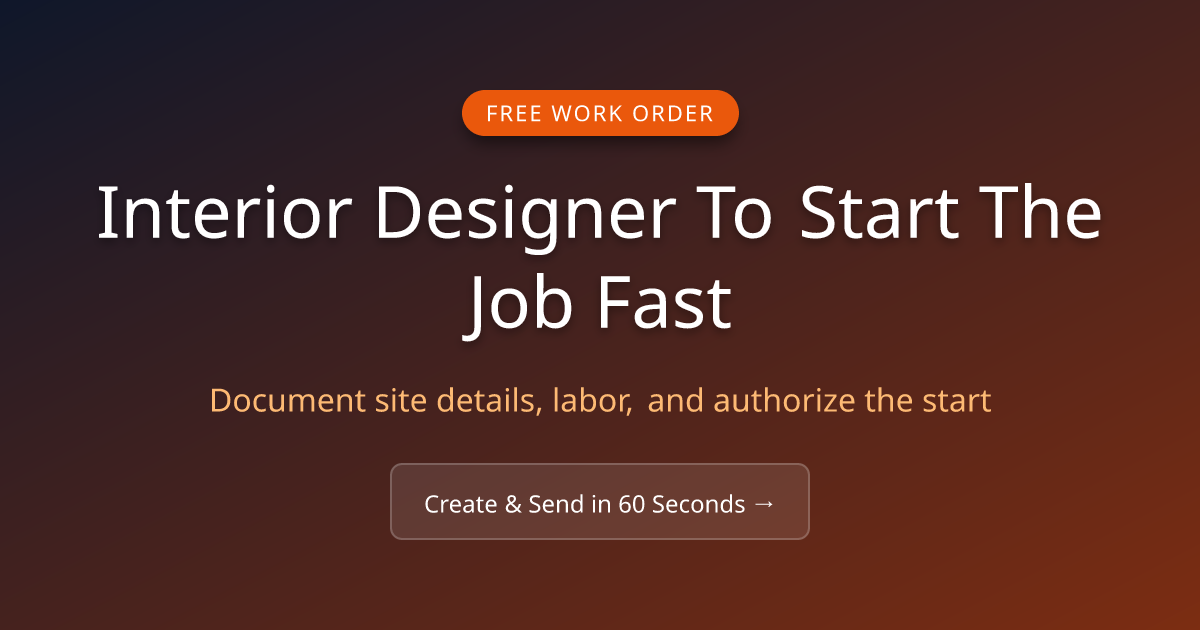 Free Interior Designer Work Order (2026) | MicroFreelance