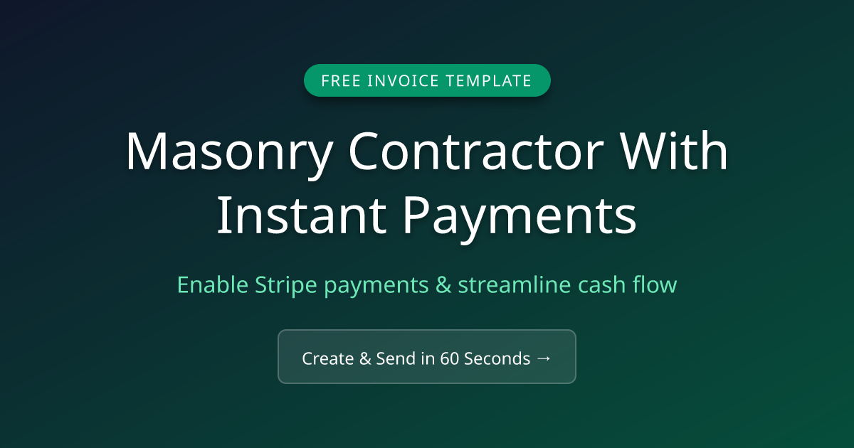 Free Masonry Contractor Invoice Template & Generator | MicroFreelance