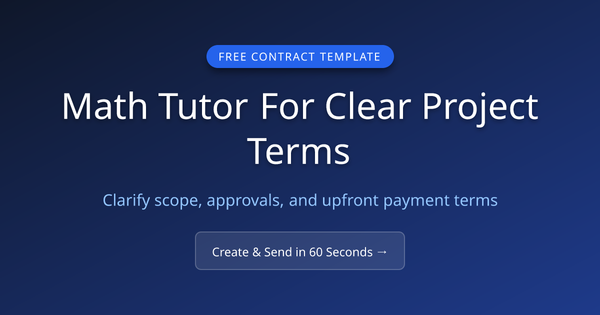 Free Math Tutor Contract (2026) | MicroFreelance