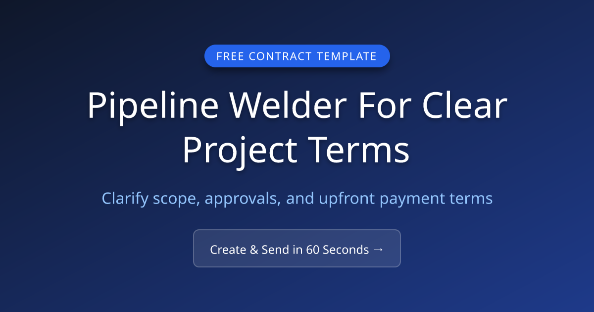 Free Pipeline Welder Contract (2026) | MicroFreelance