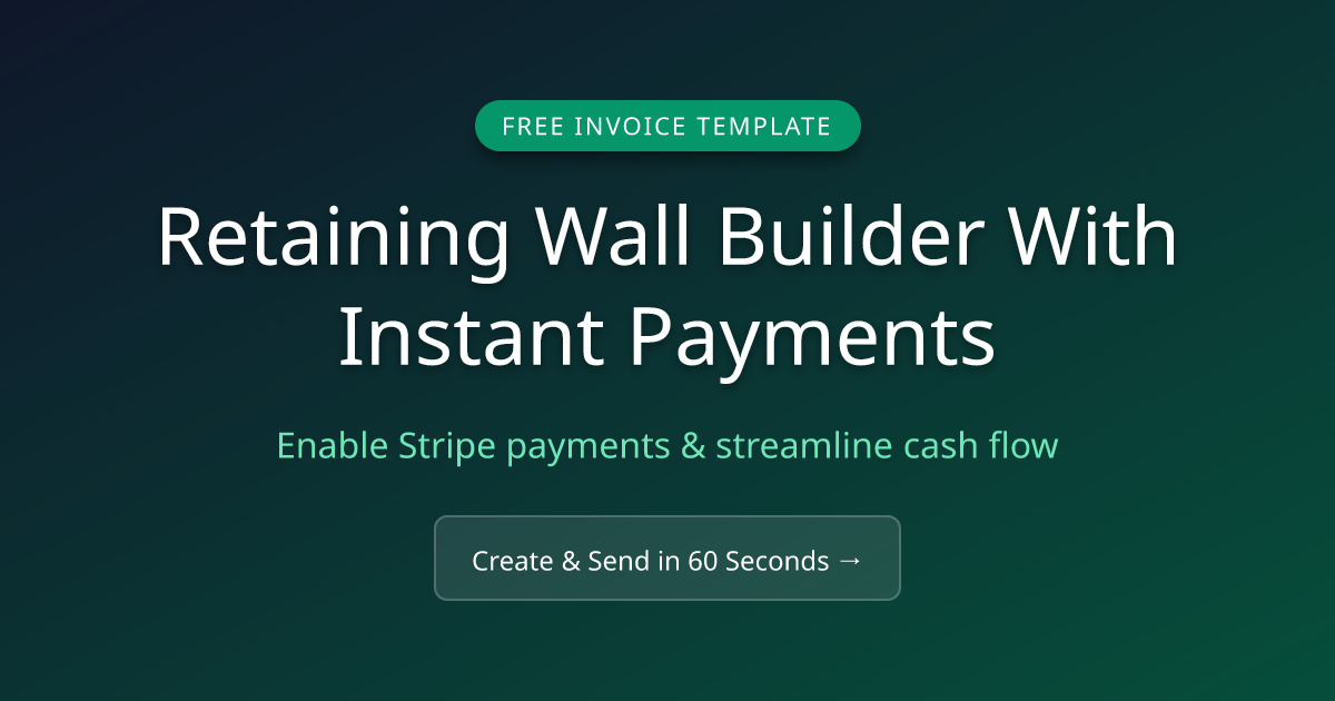 Free Retaining Wall Builder Invoice Template (2026) | MicroFreelance
