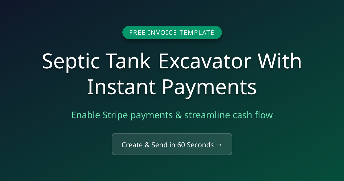 Free Septic Tank Excavator Invoice Template (2026) | MicroFreelance