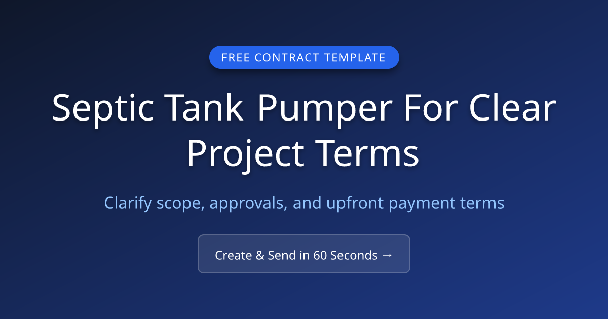 Free Septic Tank Pumper Contract (2026) | MicroFreelance