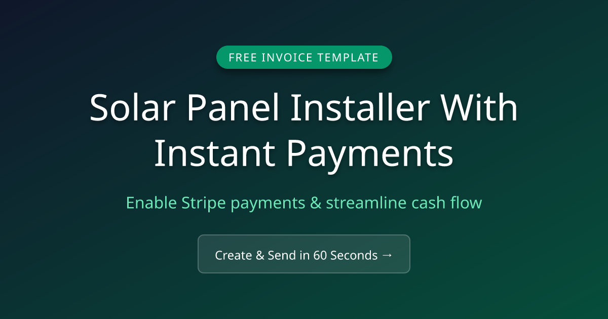 Free Solar Panel Installer Invoice Template (2026) | MicroFreelance