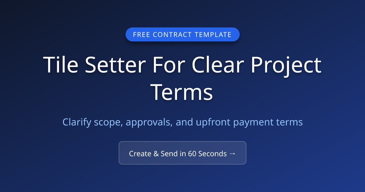 Free Tile Setter Contract Template (2026) | MicroFreelance