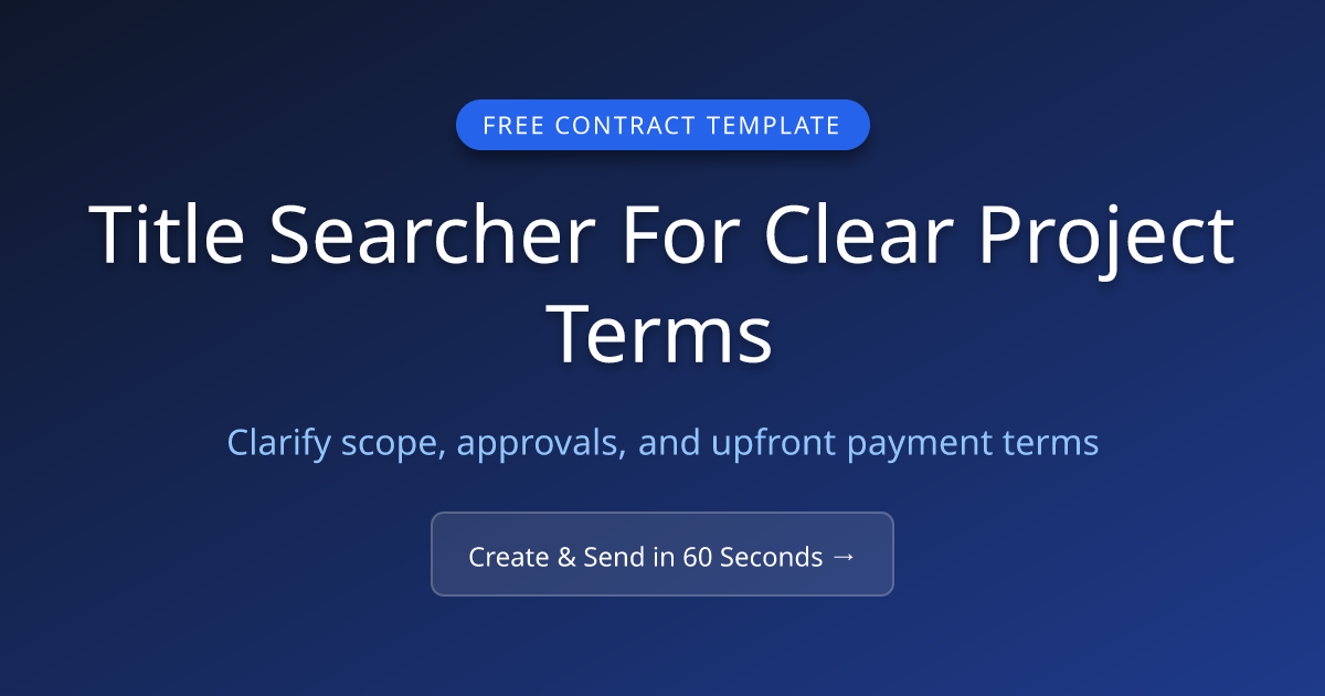 Free Title Searcher Contract (2026) | MicroFreelance