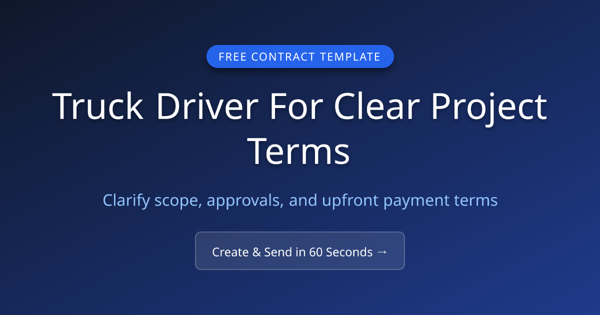 Free Freelance Truck Driver Contract Template (2026) | MicroFreelance