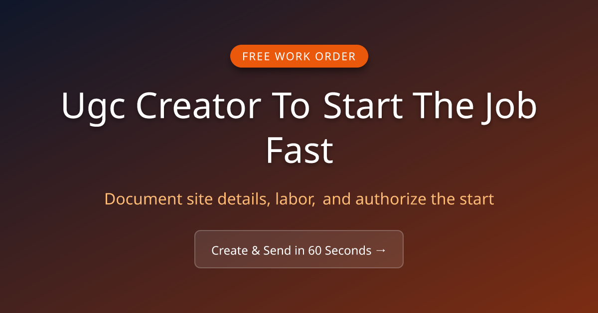 Free Ugc Creator Work Order (2026) | MicroFreelance
