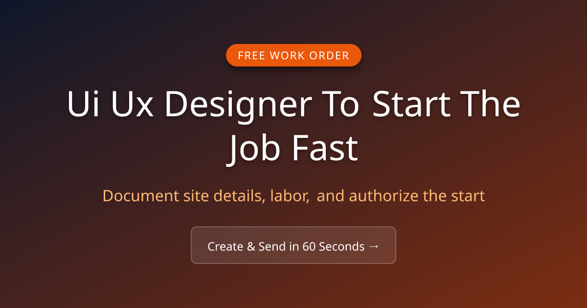 Free Ui Ux Designer Work Order (2026) | MicroFreelance