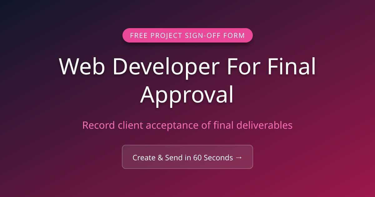 Free Web Developer Project Sign-Off Form (2026) | MicroFreelance