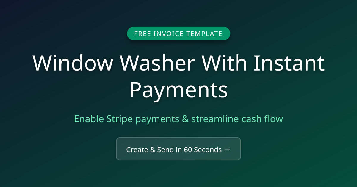 Free Window Washer Invoice Template (2026) | MicroFreelance